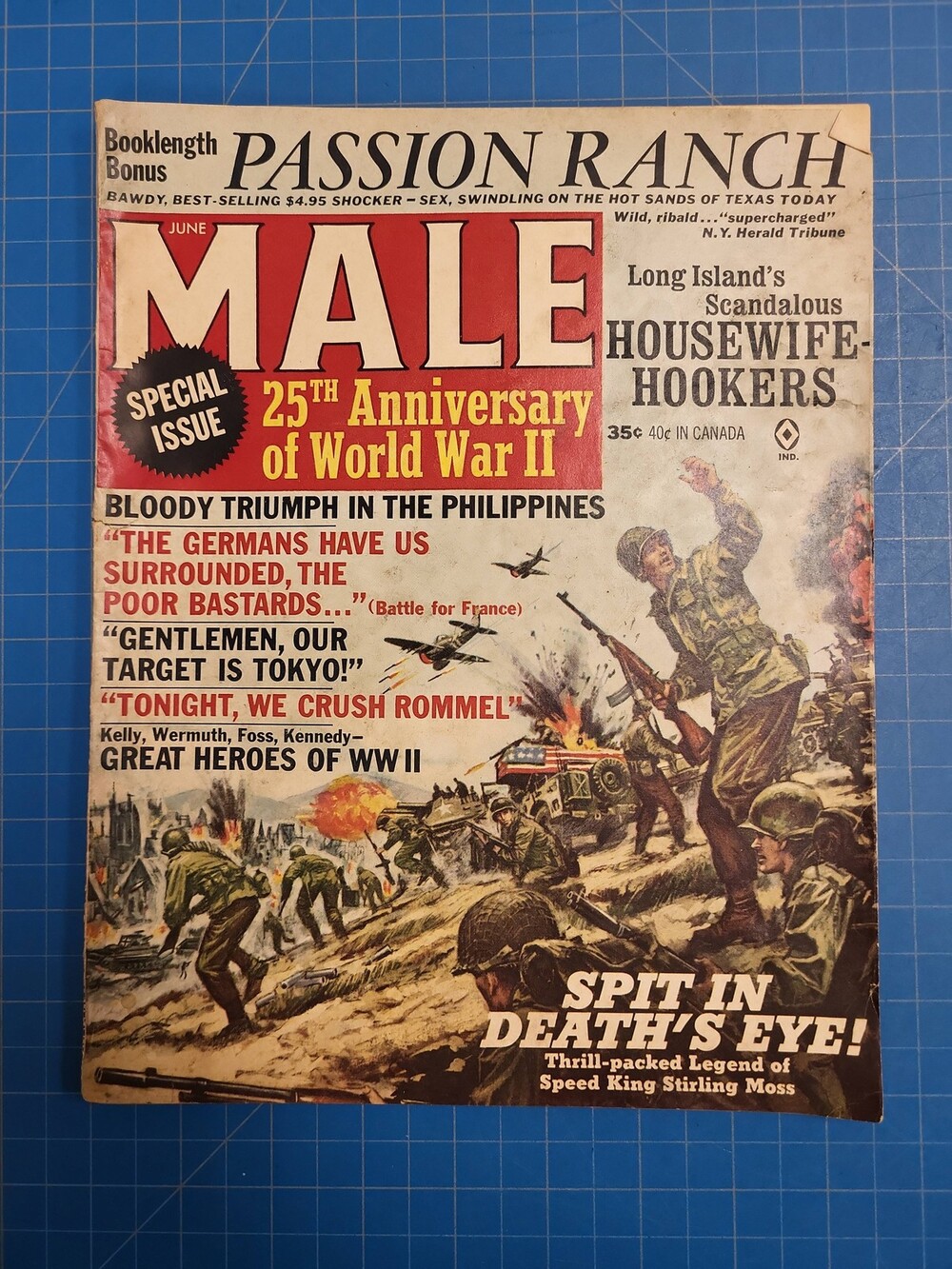 MALE Magazine June 1964 25th Anniversary World War II Vintage Mens Pulp Mag